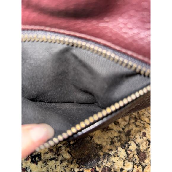Coach West slim Leather Backpack Brown, embossed logo, laptop business travel main image 12